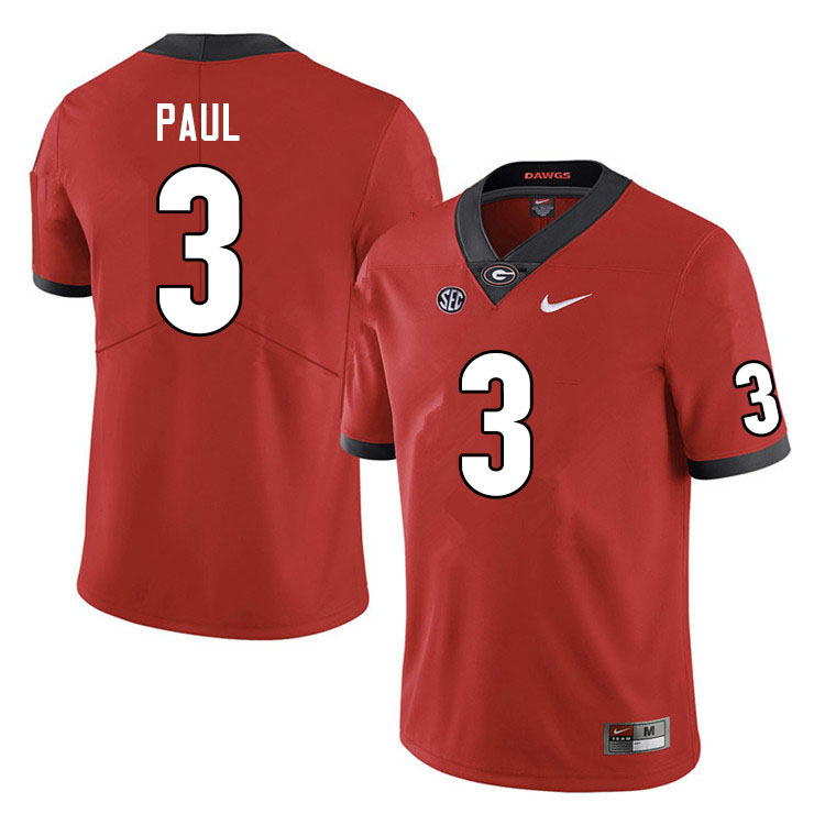 Men #3 Andrew Paul Georgia Bulldogs College Football Jerseys Sale-Red